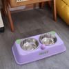Bear Shape Double Pet Bowl Stainless Steel Puppy Water Feeder Universal Cat Food Container  Home