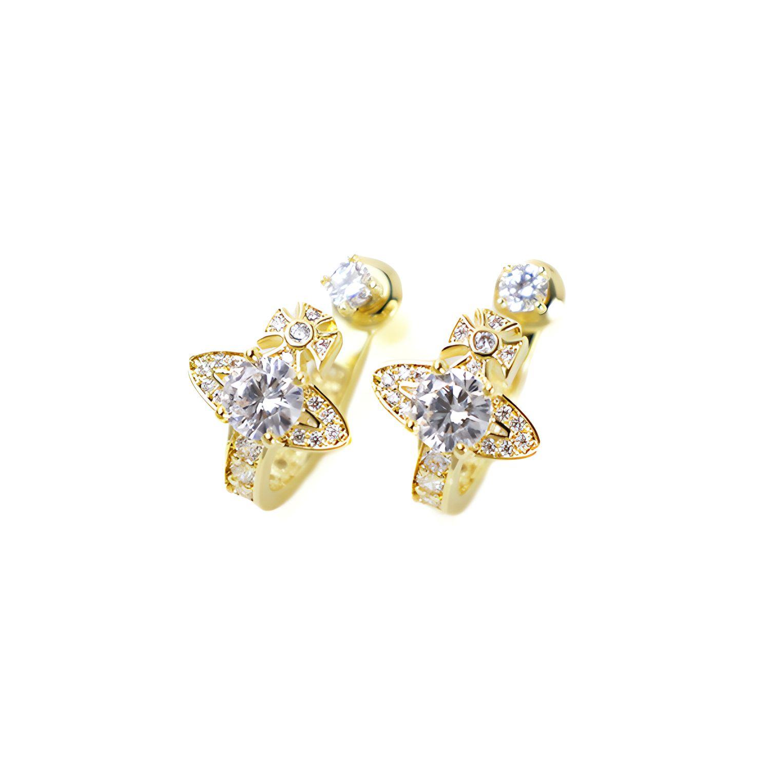 

Vivienne Westwood Maitena Round Pattern Brass Cubic Zirconia Earrings Women earrings Gold 6203005602R102 F,Gold