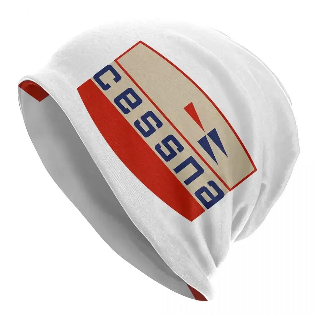 Cessna Logo Warm Knitted Cap Hip Hop Bonnet Hat Autumn Winter Outdoor Beanies Hats for Unisex Adult