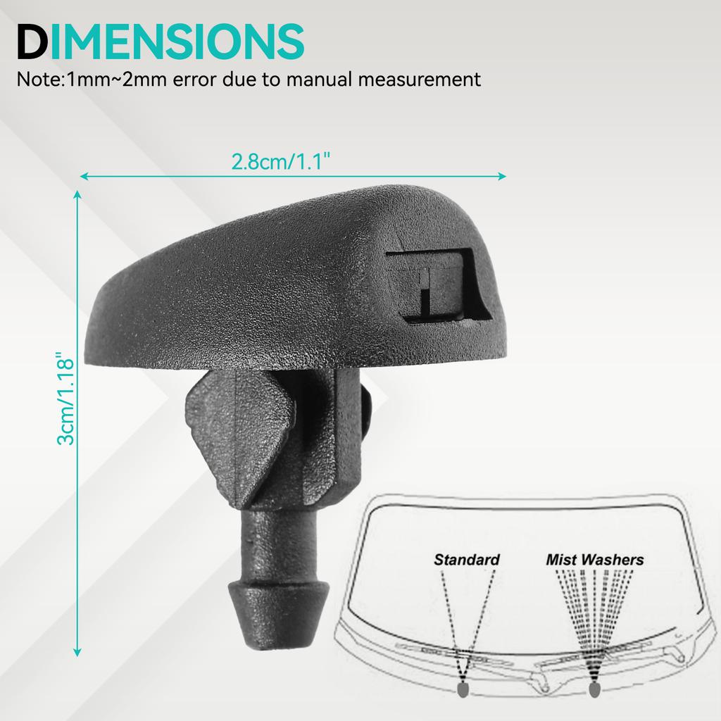 1 Pair 6438V8 Front Windshield Wiper Washer Jet Nozzle For Citroen C1 C2 C3 C4 SAXO XSARA DISPATCH SPACE TOUR Fiat 106 107 205