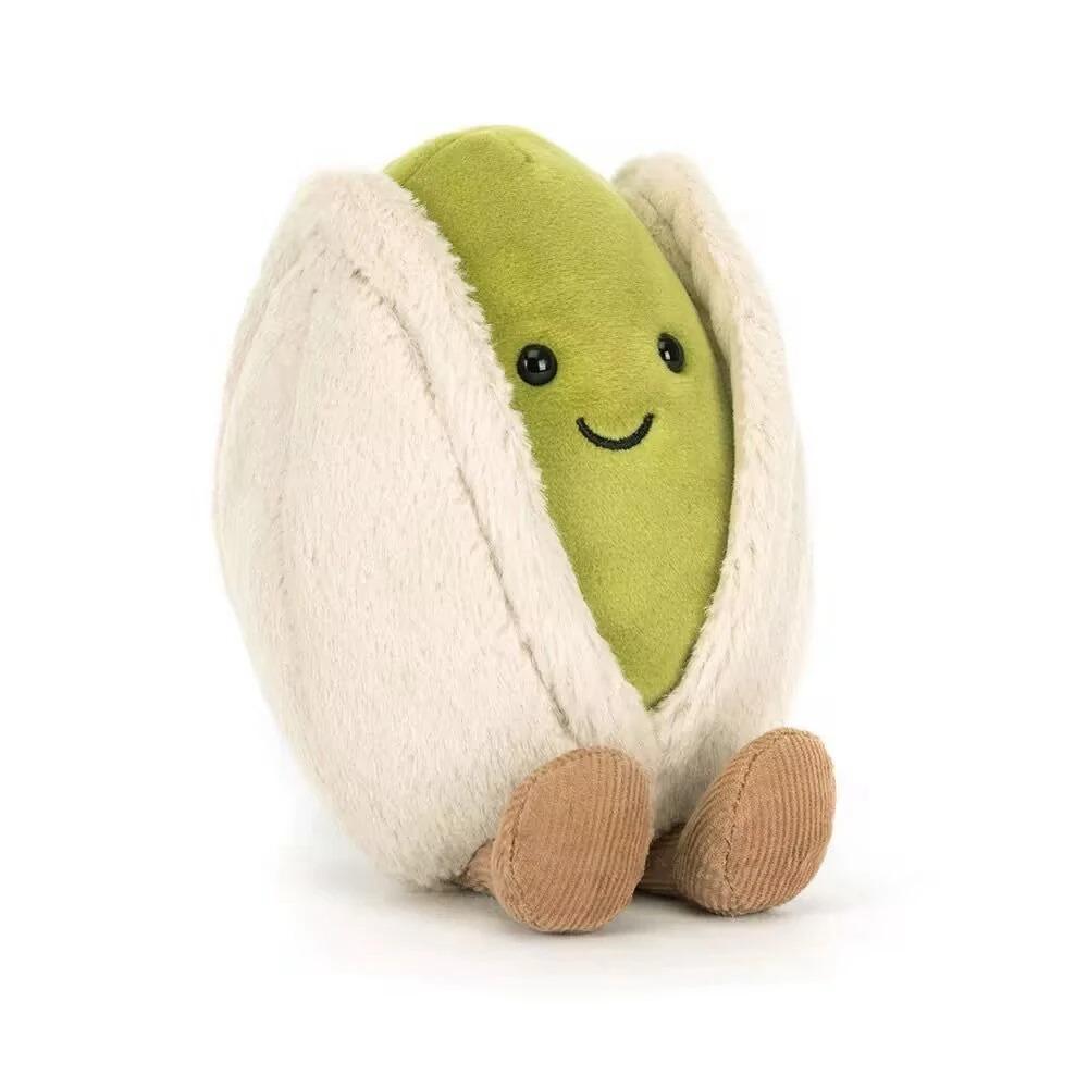 JELLYCAT 12cm Peluches Noix de Pistache Mignonne Poupée Pistache en Peluche Décoration de Salon Jouet en Peluche Mignon pour la Maison Cadeau d'Anniversaire