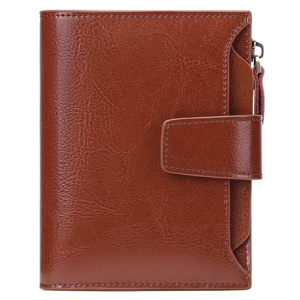 Soft Leather Women Wallet Bifold Multi Card Holder RFID Blocking Purse Short Zipper Coin Pocket Mini Fashion Clutch Handbag
