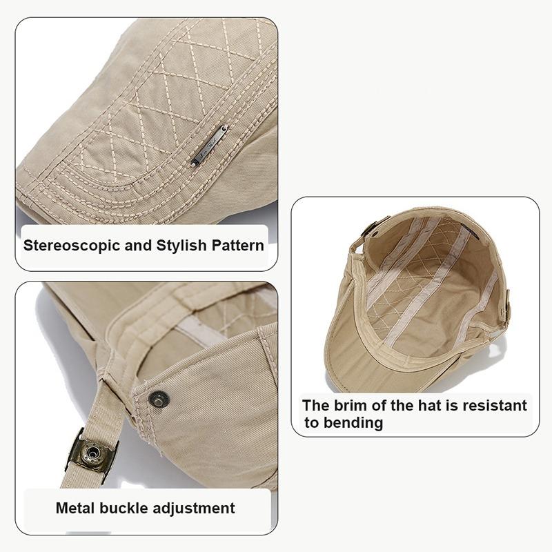 Men's Cotton Vintage Beret Adjustable Gatsby Ivy Irish Newsboy Cap Taxi Driver Cap Solid Color Casual Flat Duckbill Cap