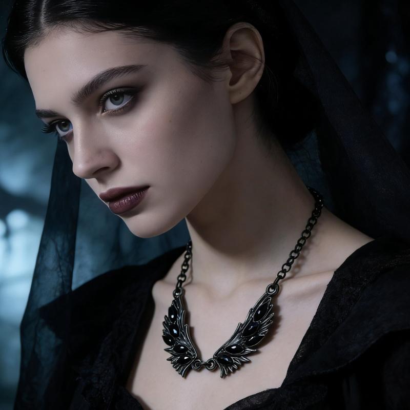 Elegant Black Angel Wing Pendant Necklace For Women Stylish Jewelry Gift for Women Girl Fashion Present