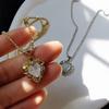 Versatile Colored Heart Necklace for Women - Elegant, High-End Collarbone Chain with Unique Design