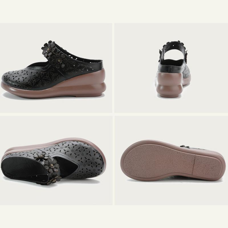 Pantofi cu platformă de vară pentru femei Sandale cu slip-uri Sandale din piele naturală Sandale respirabile Pantofi de femeie Pantofi 2024 Moale și confortabil