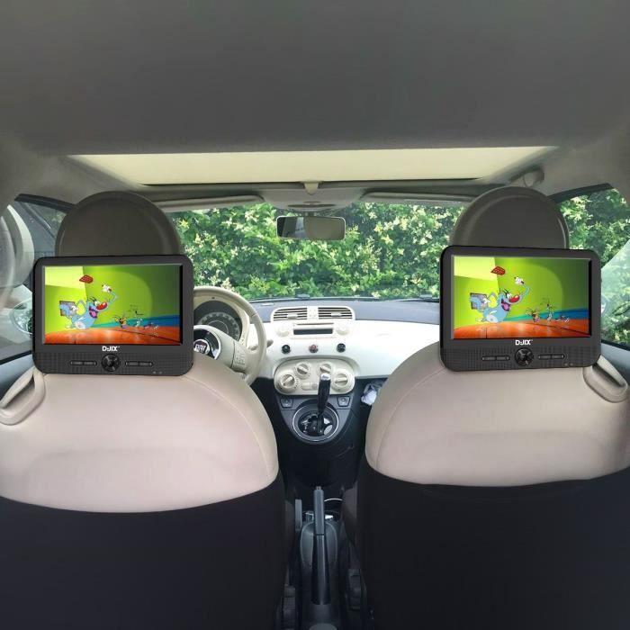 Lecteur dvd portable djix pvs906-50sm 9" - double écran - autonomie 2h - noir