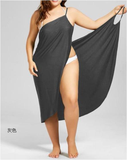 Women Striped Spaghetti Strap Cover‑Up Dress Loose Beach Midi Dress For Vacation Swimwear Cover Up