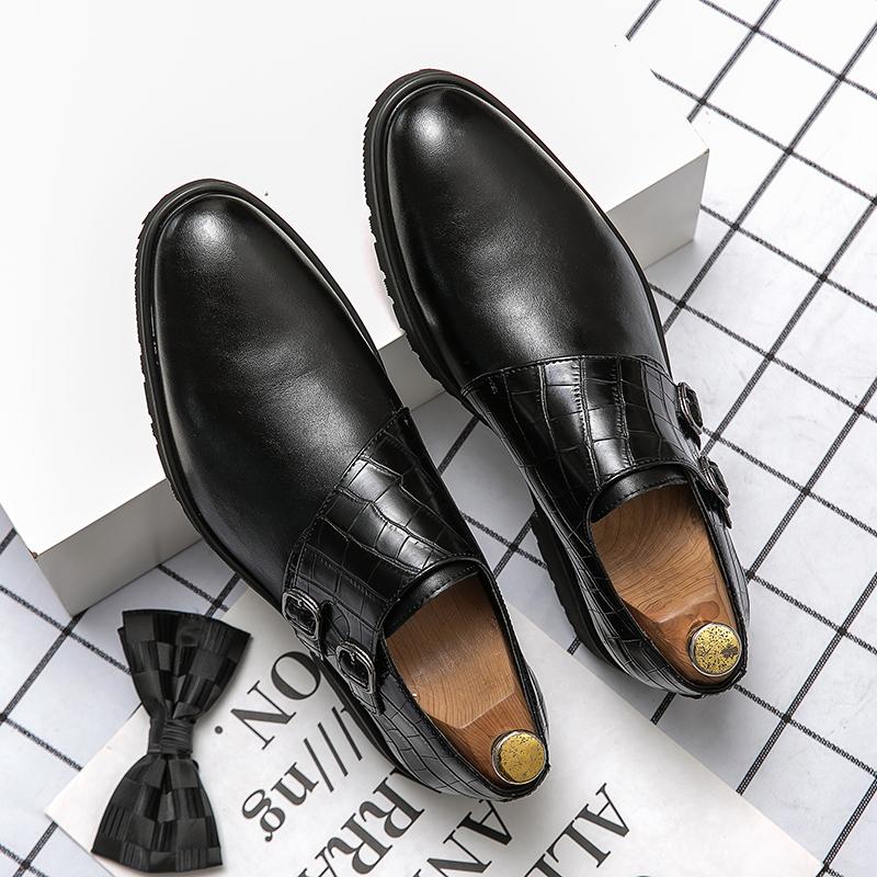 Fashion Elegantes Men's Casual Leather Oxford Shoes Comfortable Formal Dress Footwear Fashion Male Derby Shoes Leisure Walk Derby Shoes