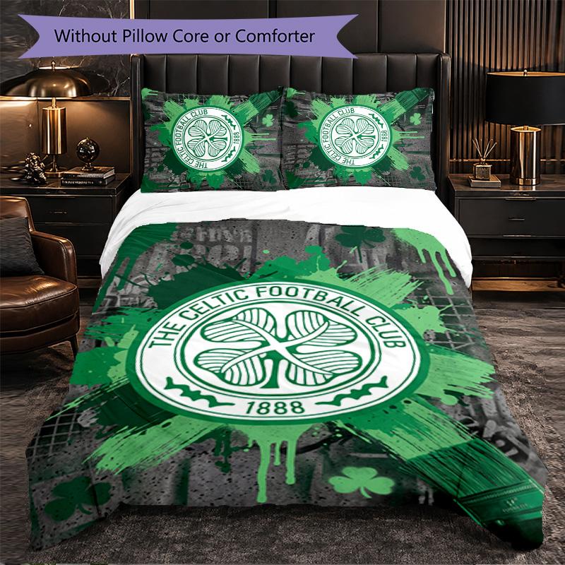 Biancheria da Letto a Tema Celtic FC Set 3 Pezzi Copripiumino Biancheria da Letto Decorativa Per Camera Adolescenti Decorazione Casa