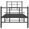 Vidaxl Metal Bed Frame with Headboard and Footboard, Black, 75X190 Cm