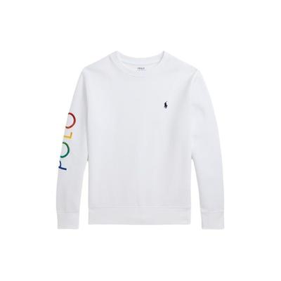 Ralph Lauren SS24 Logo Embroidered Crew Neck Long Sleeve Sweatshirt Kids White CWPOKNIY8021095-100
