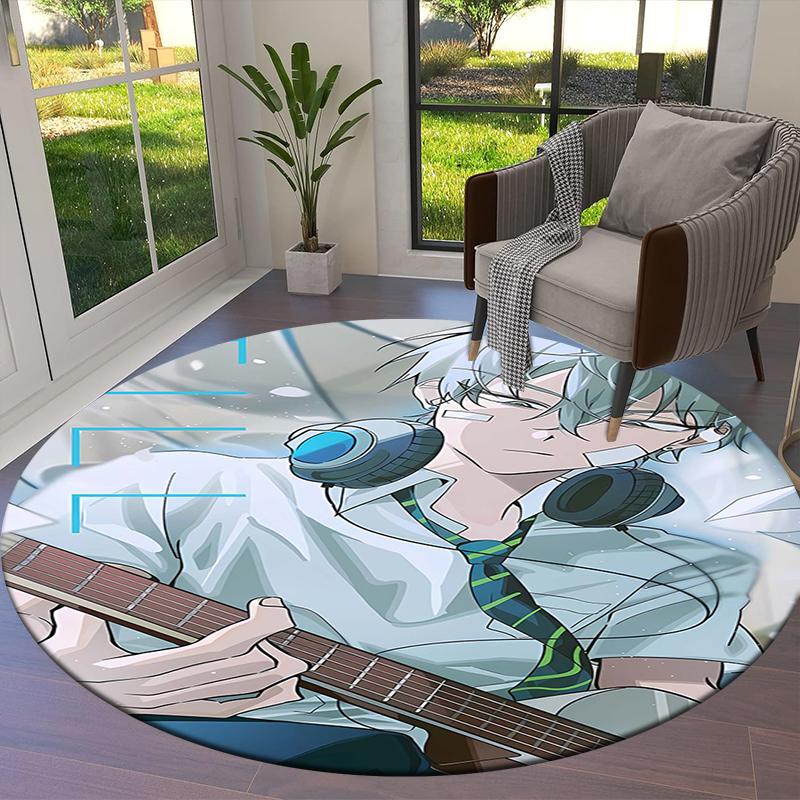 Alien Stage Round Area Rug,Carpet Rug for Living Room Bedroom Sofa Playroom Decor,Non-slip Floor Mat