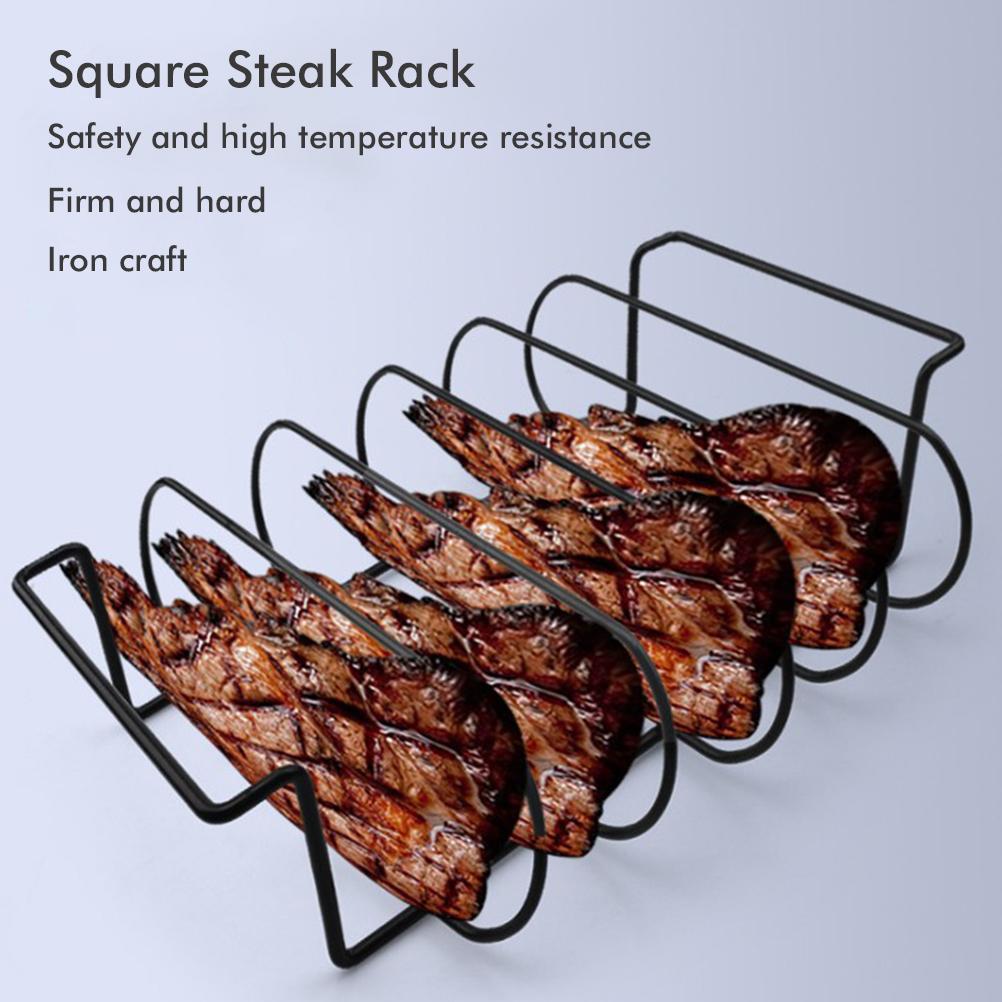 Rib Rack for Grilling Non Stick Metal Barbecue Tools Steak Holders Grill Stand for Kitchen Outdoor