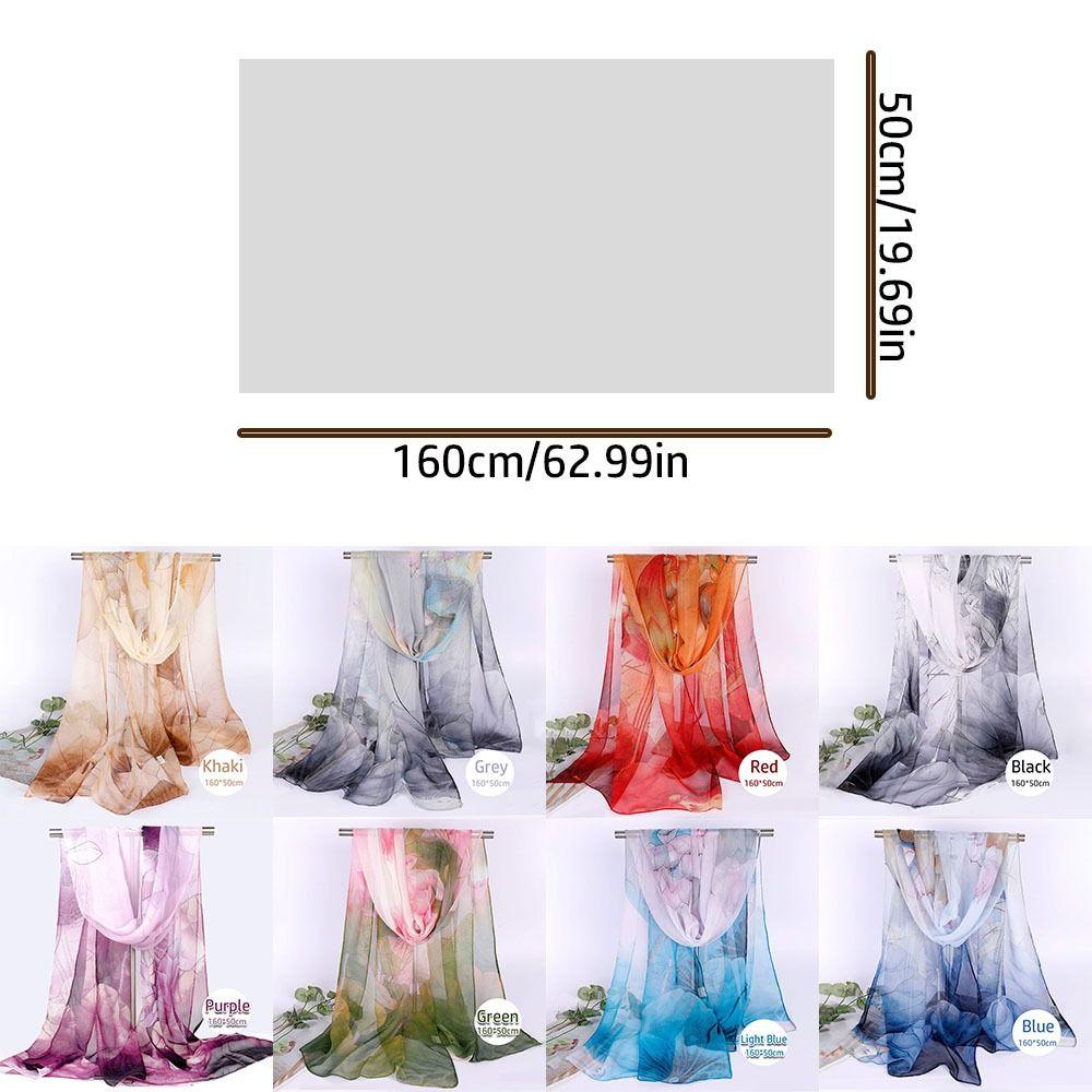 Floral Printing Silk Scarf Smooth Long Wraps Fashion Women Foulard Women