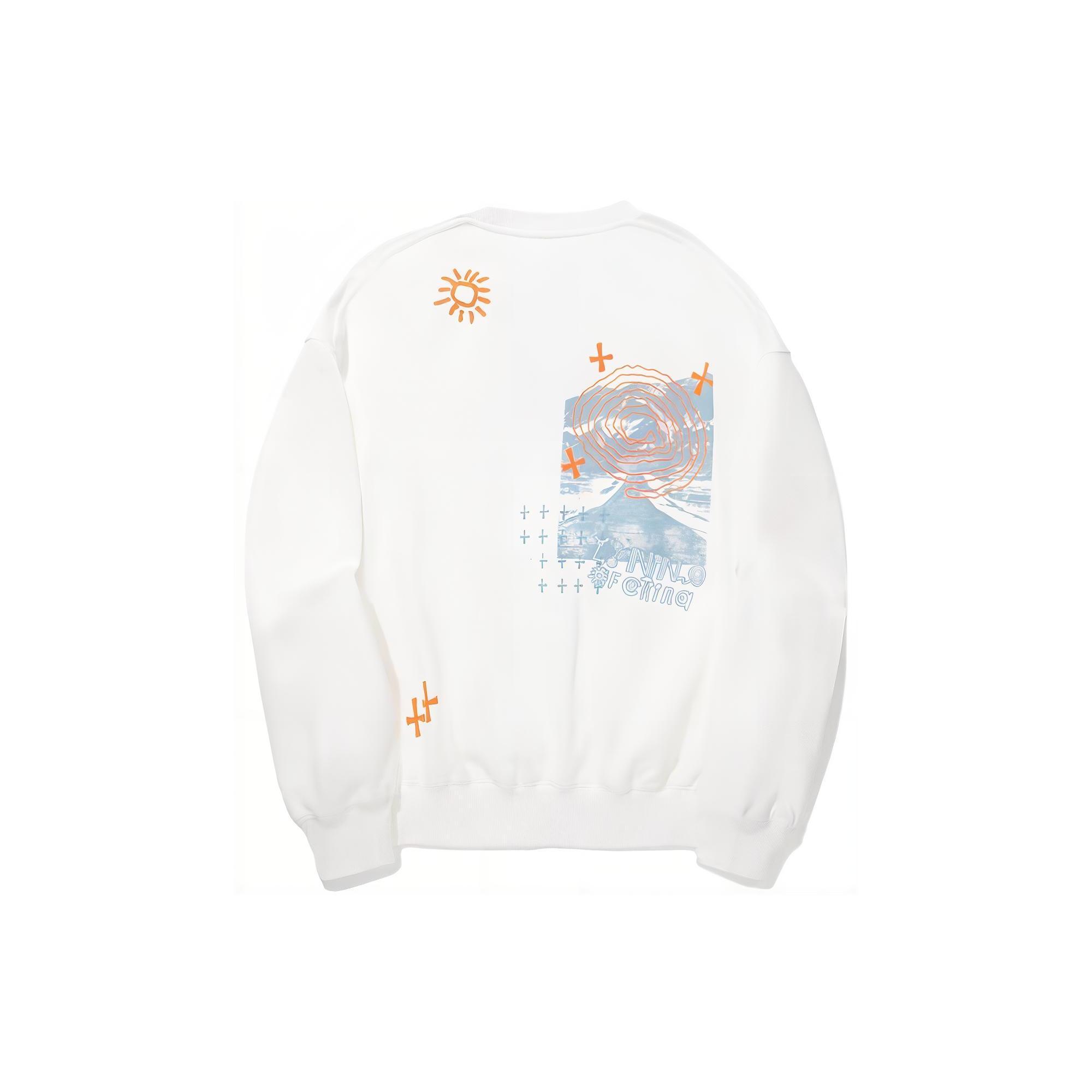 Li Ning Sweatshirts Unisex Ivory Crew Neck Moderate Regular AWDT705-3 S