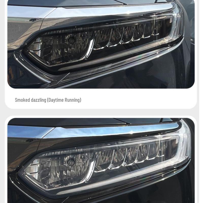 Black Warrior Smoked Headlight Film for 25 Accord Models - TPU Light-Controlled Sticker for Headlight and Taillight Color Change.