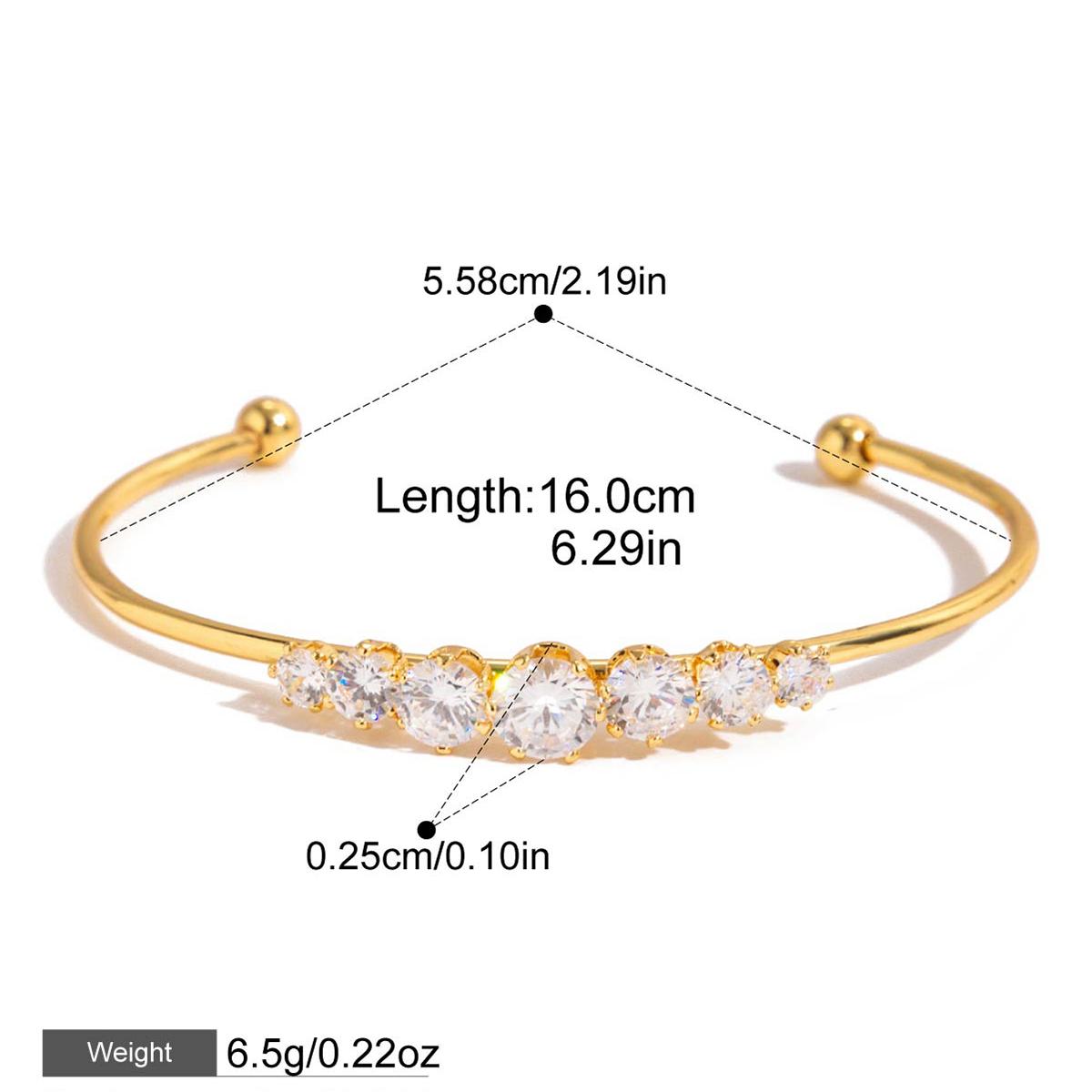 Yori Geometric White Cubic Zirconia Open Bracelet Bangle For Women High-grade Stainless Steel Fantasy Delicate Jewelry Gift
