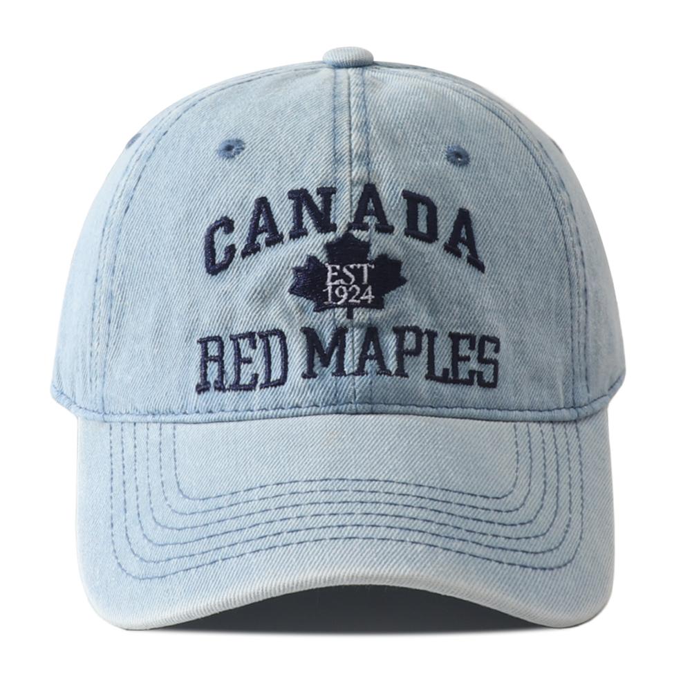

High Quality Canada Embroidery Denim Baseball Cap Hip Hop Snapback Hat Adjustable Vintage Washed Dad Hats For Women Men Sun Hat Adjustable
