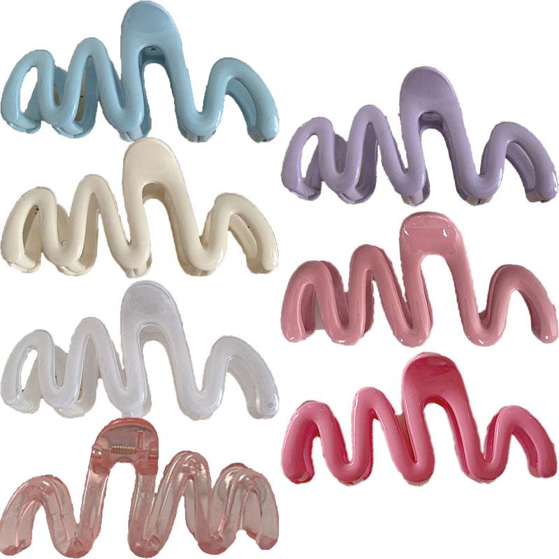 Onde Clip Artiglio di Granchio Donna Coreano Plastica Squalo Mollette per Capelli Geometria Coda di Cavallo Alta Barretta Forcina Accessori per Capelli Ragazza