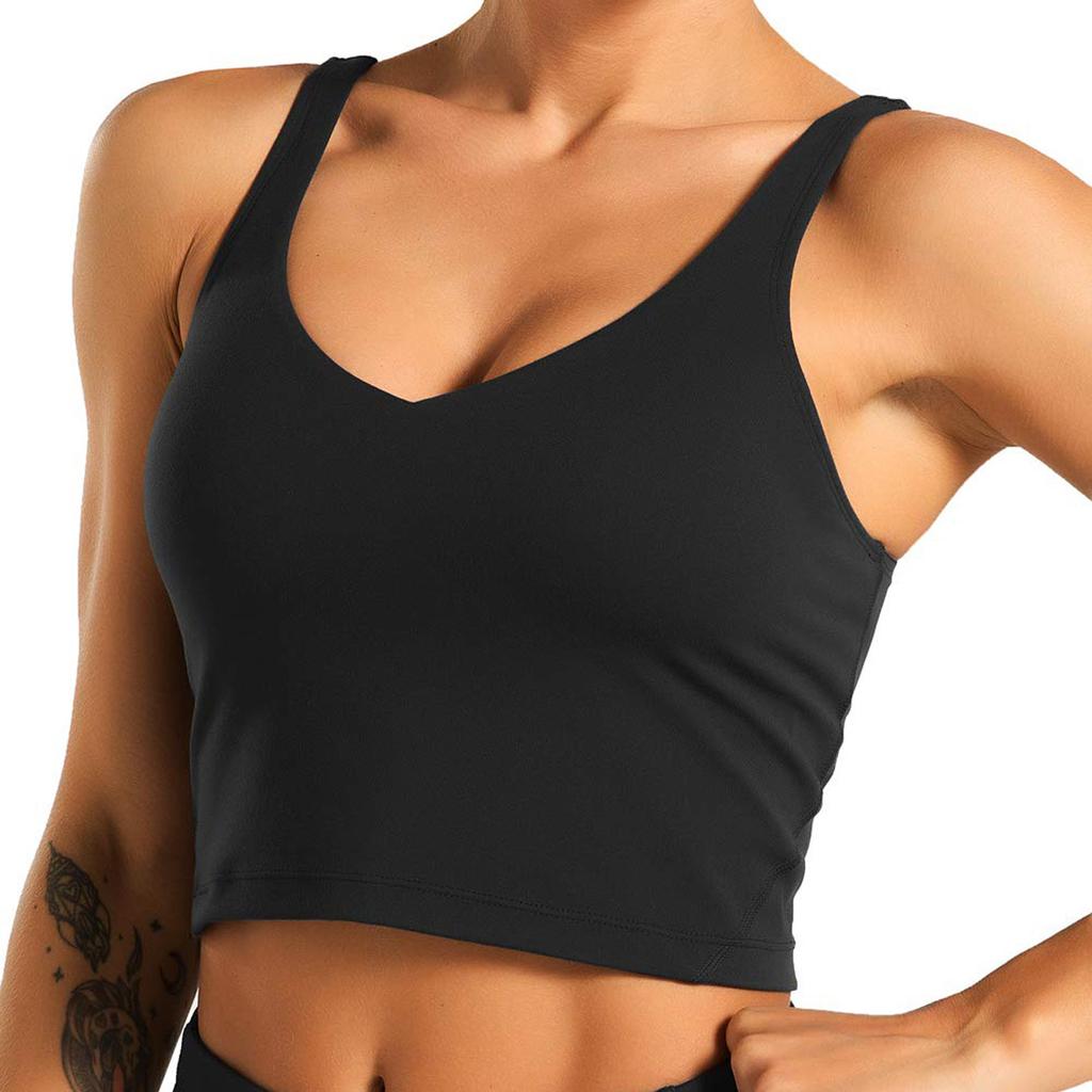 Women Sleeveless Crop Top Slim Fit Tank Top Stretchy Solid Color Basic U Neck Short Vest Shirt for Casual Wear