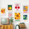 Cherry Lemon Orange Strawberry Abstract Fruit Wall Art Canvas Painting Nordic Posters Prints Wall Pictures For Living Room Decor No Frame