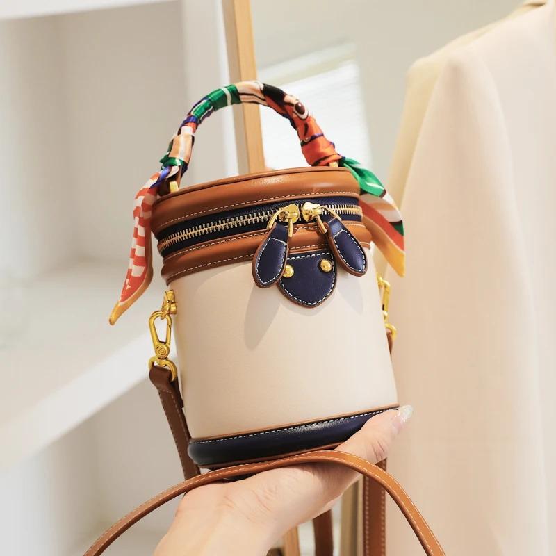 Borsa a secchiello da donna Nuova 2026 Moda a tracolla Nicchia Cilindrica Monospalla Portatile