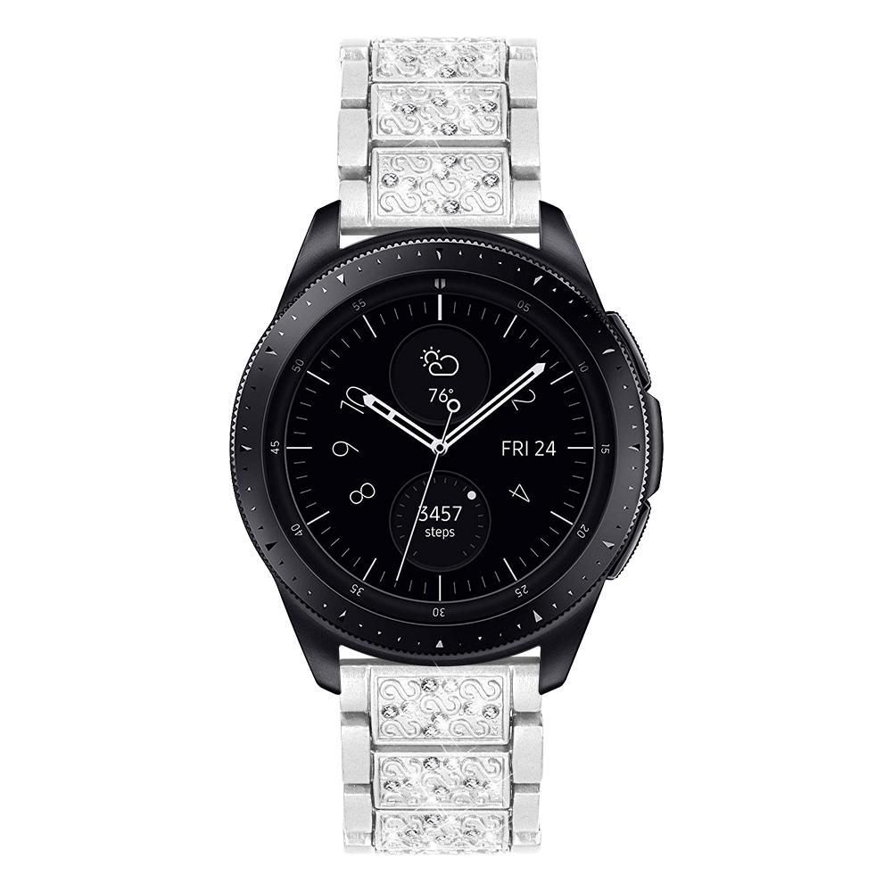 

22mm Rhinestone Decor Stainless Steel Smart Watchband for Samsung Gear S3 Classic/Frontier Silver