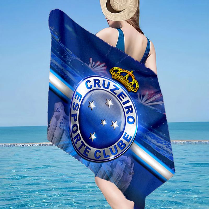 1PC Cruzeiro Passionate Fan Beach Towel - Soft, Absorbent Microfiber, Lightweight, Ideal for The Beach, Parties, Travel, Camping Fan Gifts