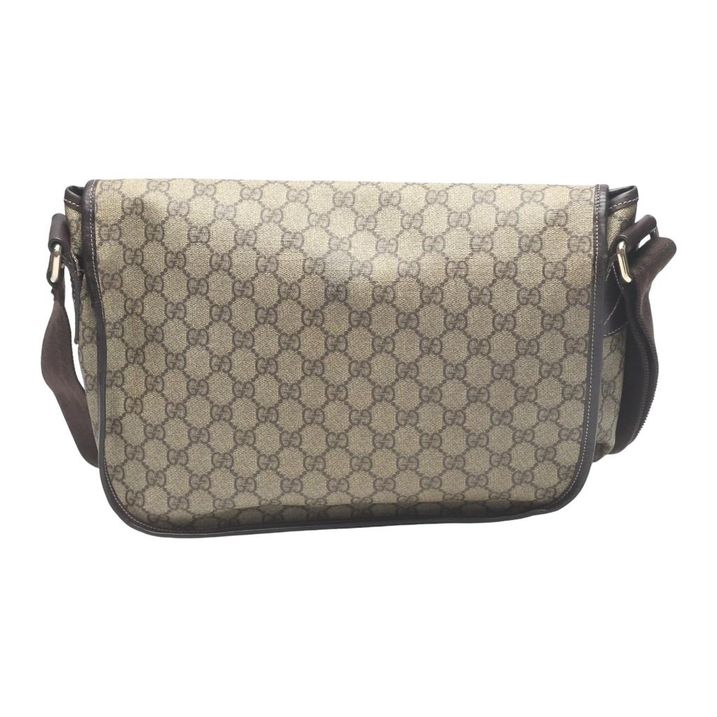 GUCCI GG plus GG Supreme Shoulder Bag GG Supreme Canvas Brown 201732 002122 Used