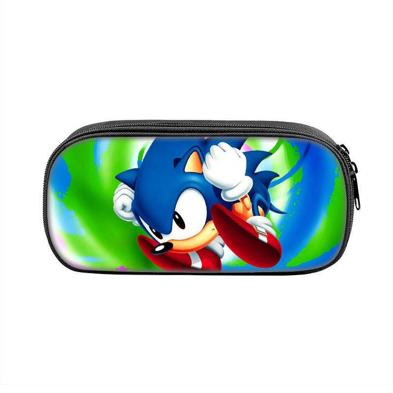 Sonic Cartoon Character Printed Student Single Layer Stationery Storage Bag For School And Gift