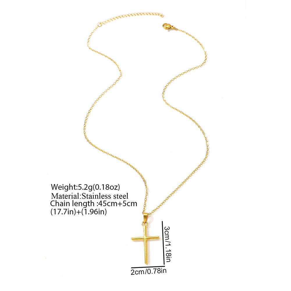 Stainless Steel Necklace Cross Pendant Hip-hop Street Fashion Trendy Men and Women Fashion Jewelry Party Outing Play Collocation