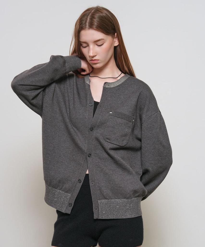 Generalidea Unisex Pocket Crew Neck Cardigan [3Col] / Gf1Ukc002
