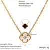 Titanium Steel Four-Leaf Clover Necklace Women'S High-End Light Luxury Shell Jewelry Trend Collarbone Chain