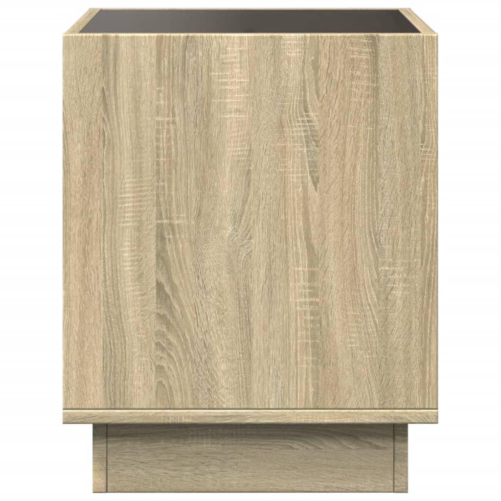 Nightstand with Infinity LED Sonoma Oak Finish 40 x 40 x 50 cm