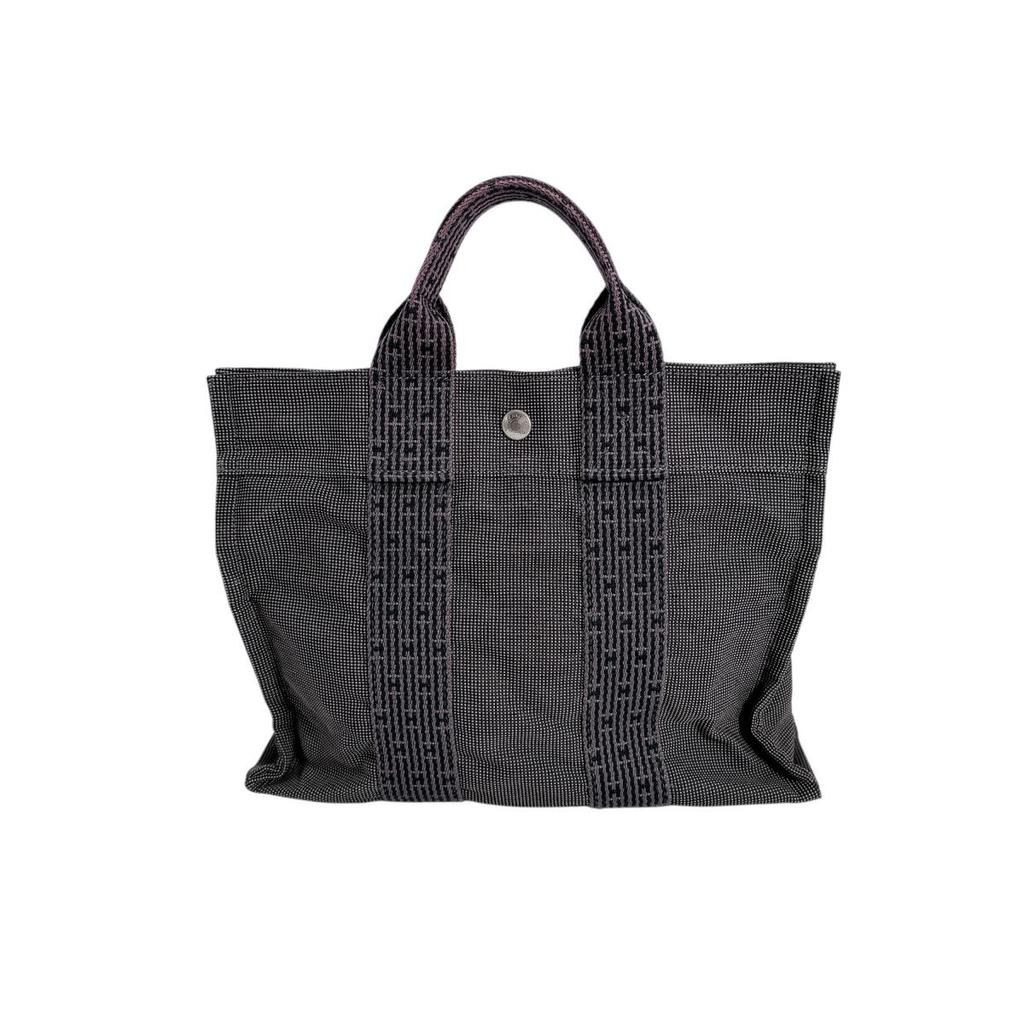HERMES Her LinePM Tote Bag canvas gray unisex Used