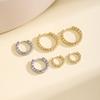 Nidin Trendy S/M/L Size Twisted Small Hoop Earrings For Women Minimalist Lightweight Comfortable Daily Wear Fashion Ear Jewelry