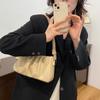 PU Leather Cloud Pattern Shoulder Bag Fold Underarm Bag Casual Crossbody Bag  Office Worker