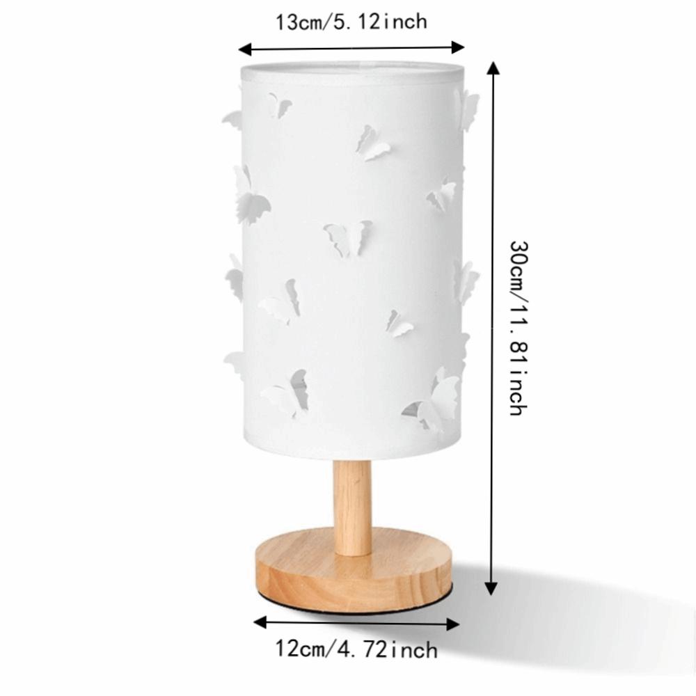 3D Butterfly Decorative Bedside Ambient Lamp Solid Wood LED Night Light Fabric Table Lamp  Dorm