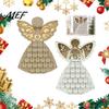 Feiertags-Tischdekoration Holzengel Weihnachts-Adventskalender mit 24 Schubladen, Countdown für Süßigkeiten zur Dekoration Winter-Partygeschenke