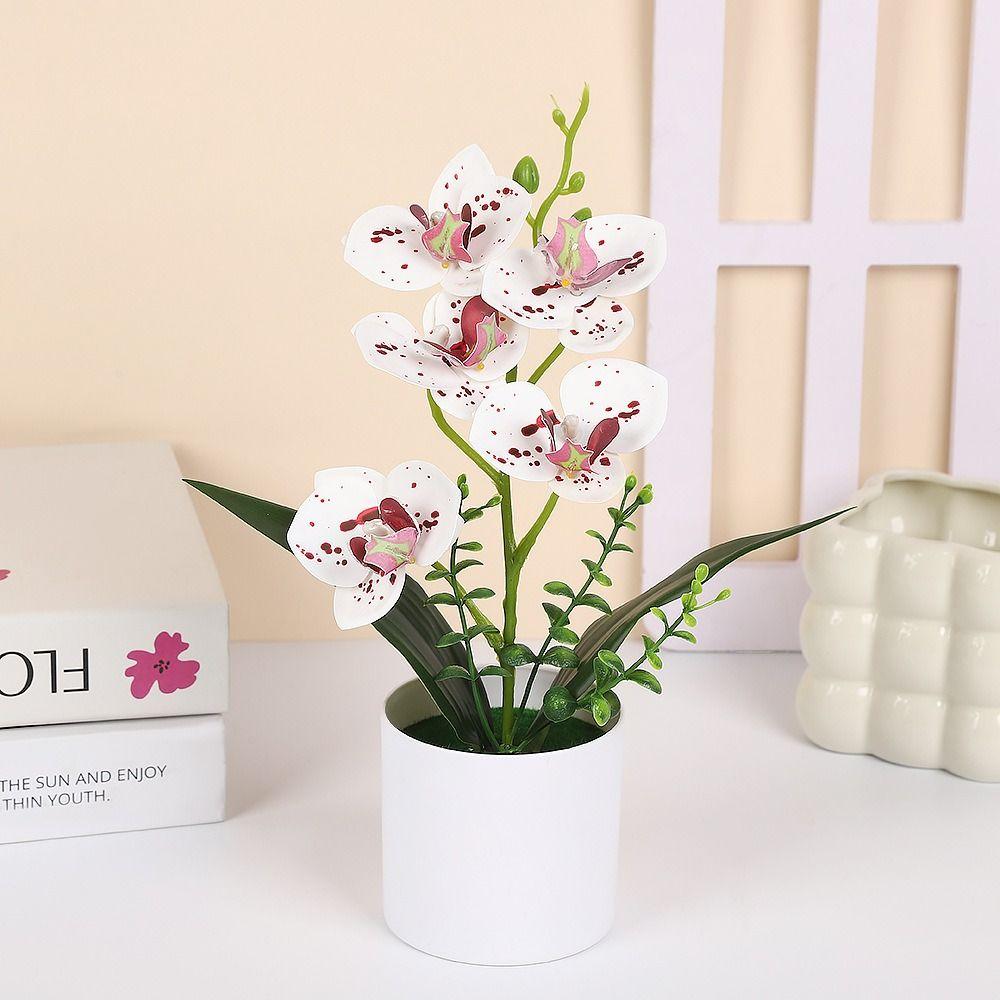 Accessories Simulation Bonsai Plastic Faux Phalaenopsis Potted Party Wedding Supplies