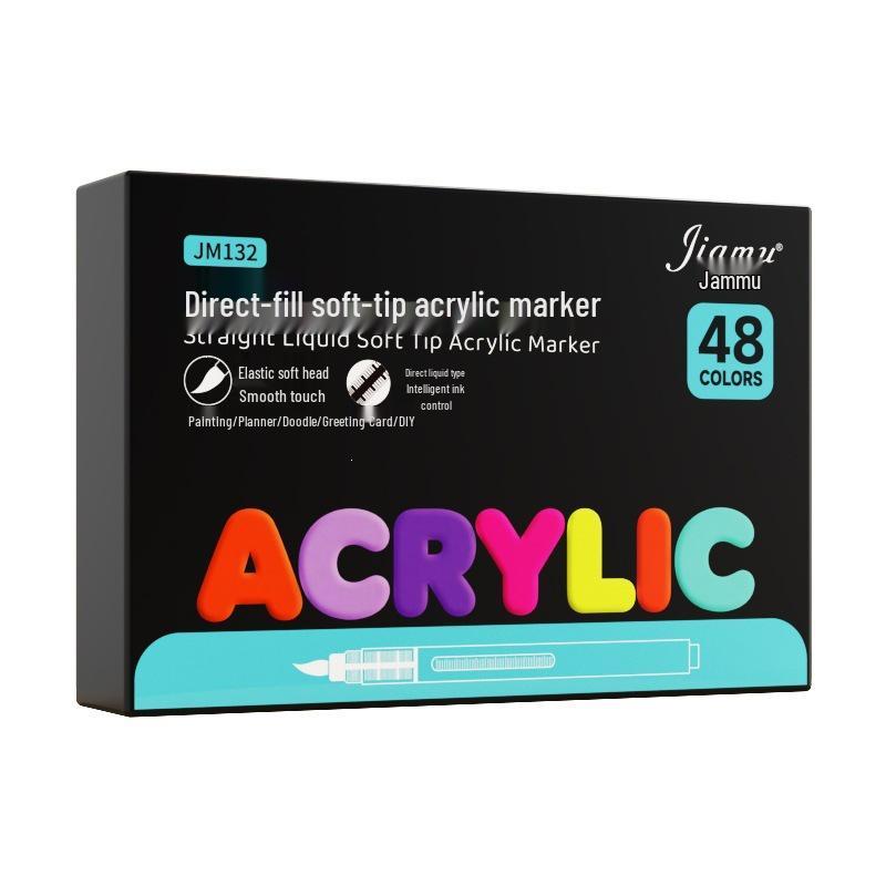 Washable Soft Tip Acrylic Marker for Kids - Layerable Watercolor Pen for Elementary Art
