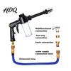 Multi Spray Mode Nozzle Garden Hose with Foam Cannon 3 Modes High-Pressure Water Flow Control Nozzle Heavy Duty Booster for Car Washing Outdoor