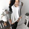 Womens Fashion Summer Sexy Off Shoulder Bandage Blouse Long Shirt Sleeve Tops