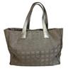 CHANEL New Travel Line MM canvas Tote Bag Silver canvas Used
