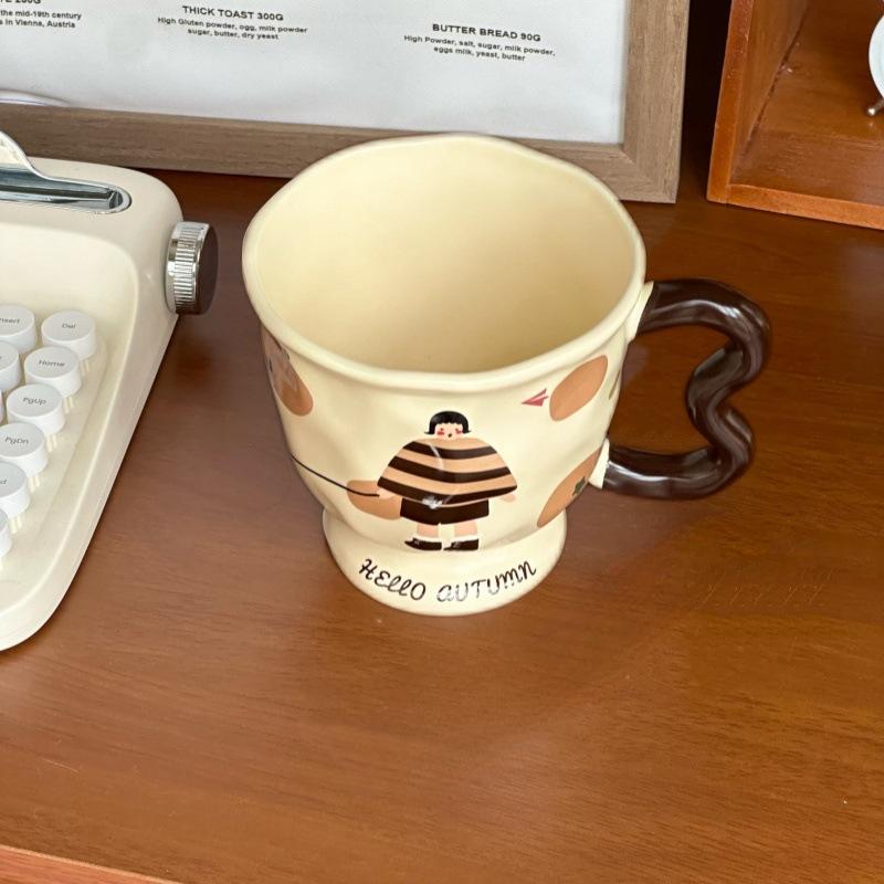 

High-value retro girl cup high-end ceramic mug girlfriend birthday gift girlfriend souvenir gift box 401-500ml