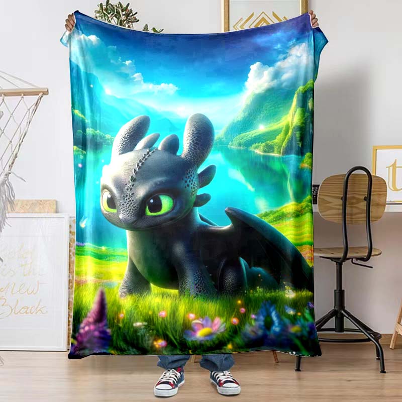 The Toothless and Light Fury Patterned Blankets Are Perfect for Beds or Other Occasions, Making Them A Perfect Gift Choice.