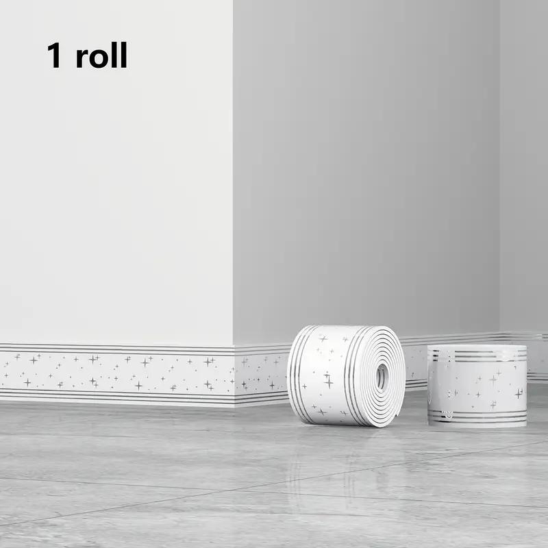 1PZ 5m x 10cm Battiscopa Autoadesivo Ispessimento Schiuma Flessibile Adesivi Murali Nastro Vita per Davanzale Scale