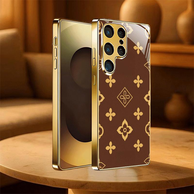 Luxury Monogram Pattern phone case s26 ultra case s25 ultra case glass for Samsung Galaxy S26 S25 S24 S23 S22FE Ultra Plus
