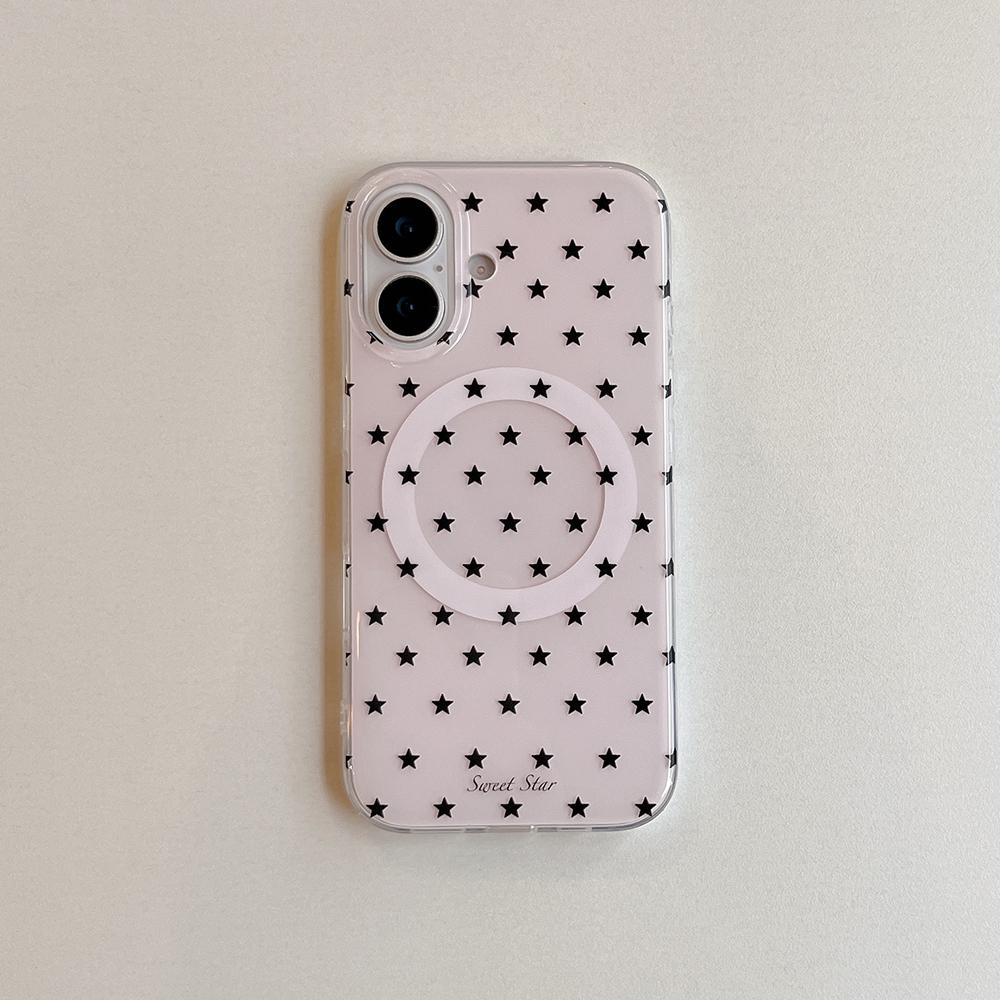 

3D Cute Stars for Magsafe Magnetic Holder Phone Case for Iphone 16pro 15promax 14 13 Pro Max Mirror Back Cover for Women Girl iPhone 15 Pro